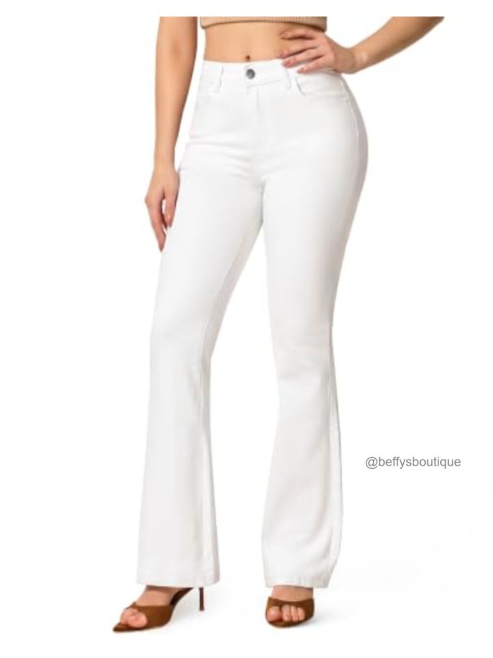 Women's Stretchy Flare Jeans Mid Rise Bootcut Curvy Denim Pants